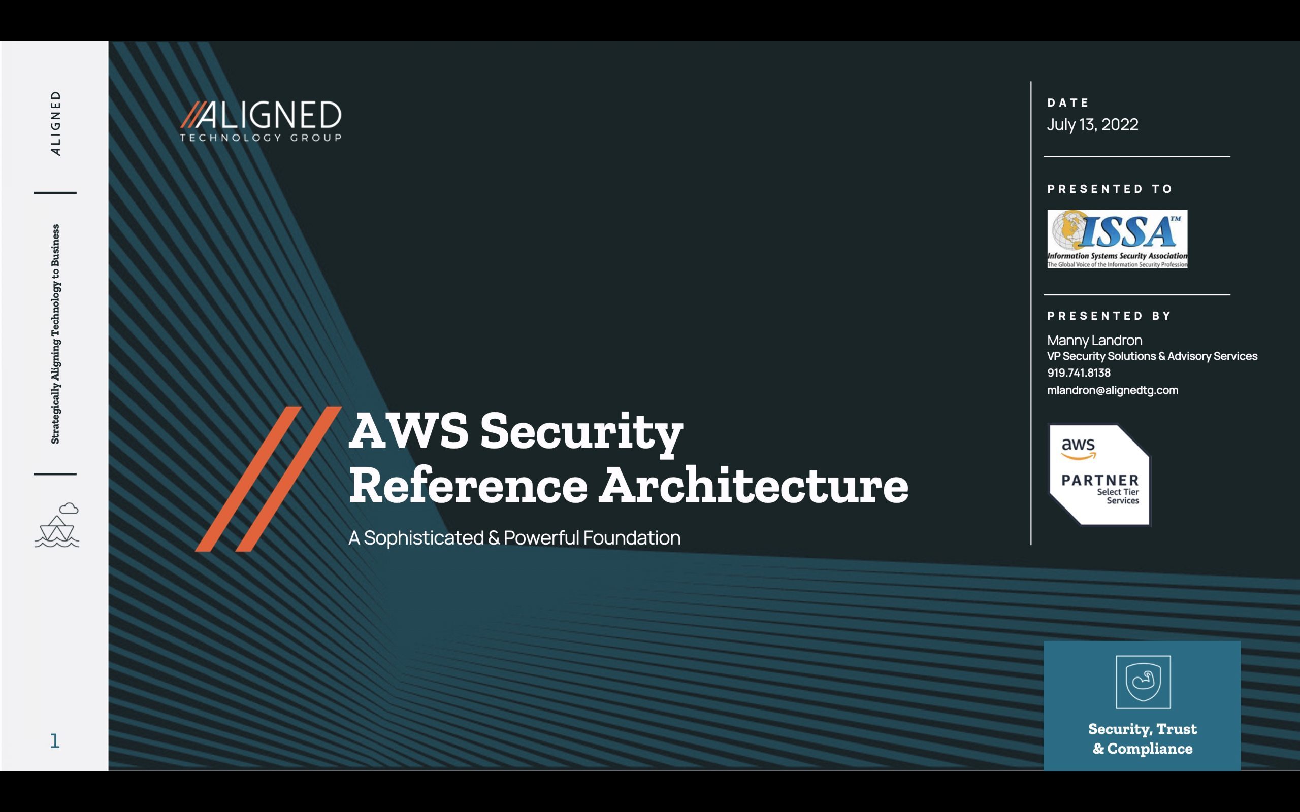 ATG Presents AWS Security Reference Architecture At ISSAFFB Aug 18 ...